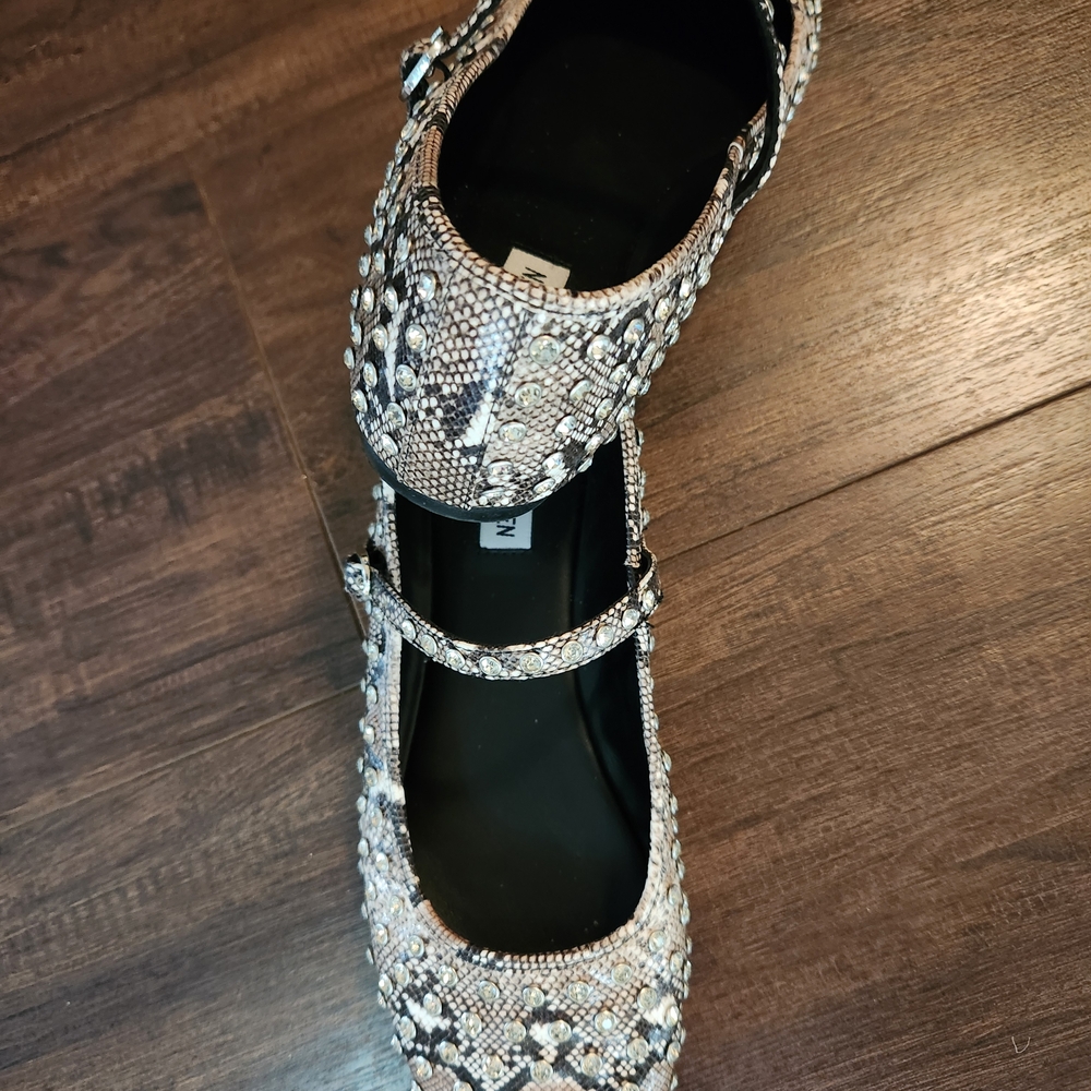 Steve Madden Snakeskin Flats with Black Accents